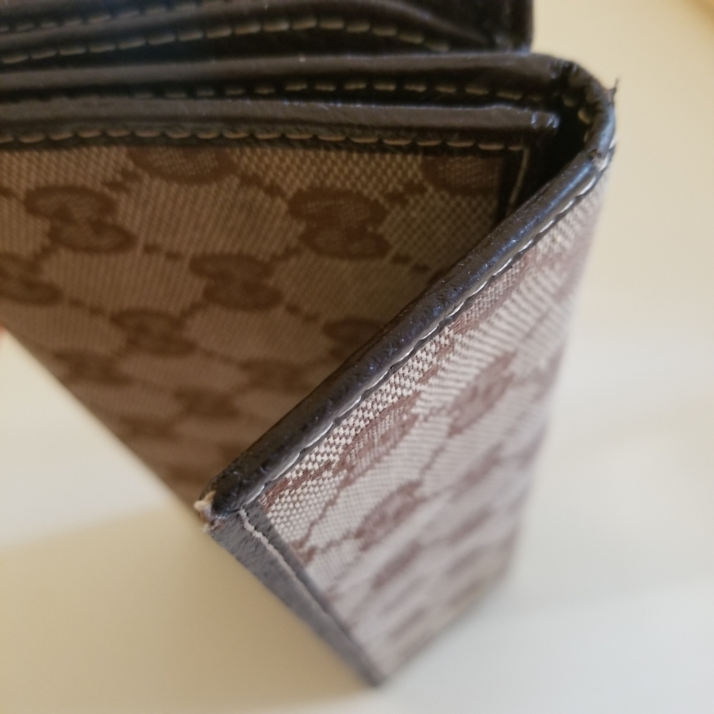 🚫*SOLD*Gucci GG leather/canvas continental wallet - Picture 8 of 9